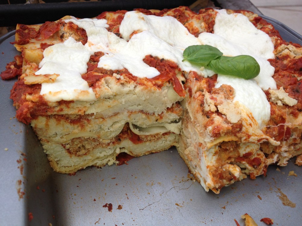lasagna with cashew nut un-cheese
