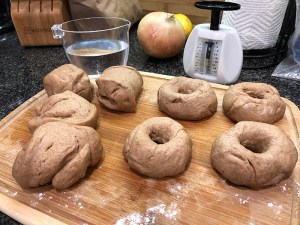 Weigh and shape bagels