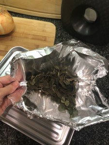 dry basil in foil