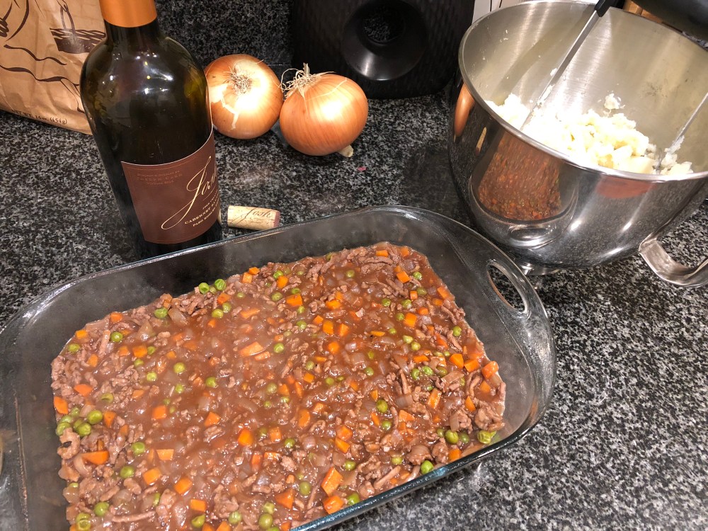 Making Shepherd’s Pie - before the potatoes